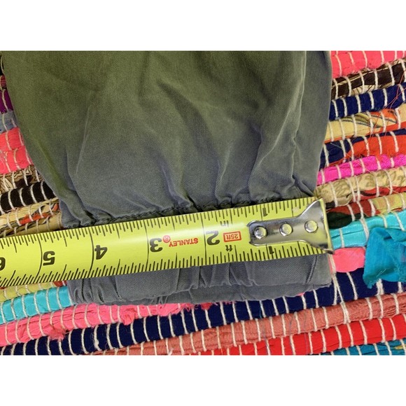 H&M LOGG Pants Size 8 Gray Green Elastic Waist Pockets Drawstring - Picture 9 of 10